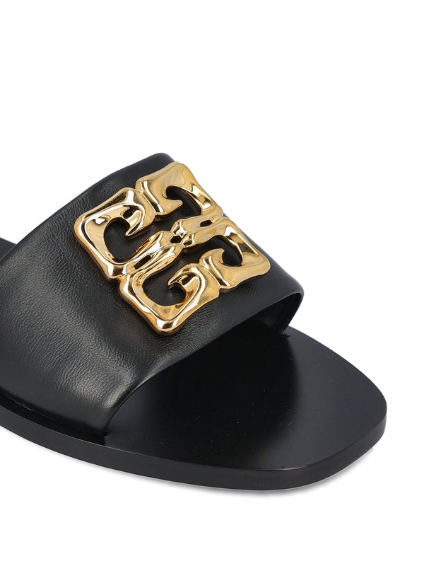 4g Logo Leather Slide