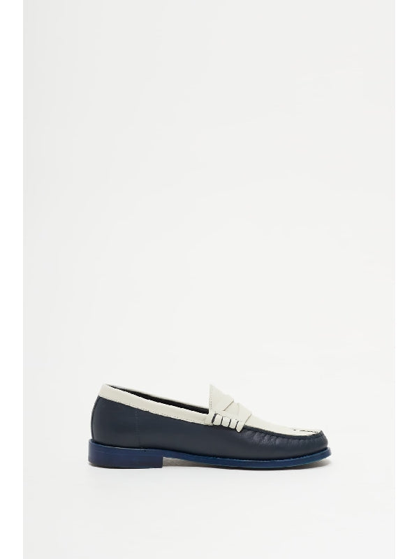 Color Block Leather Loafers