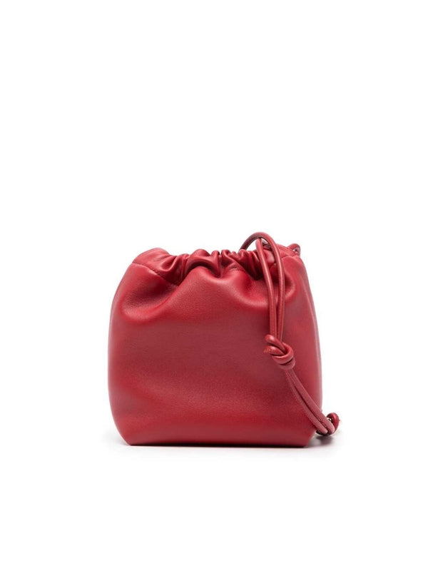 V Logo Leather Mini Bucket Bag