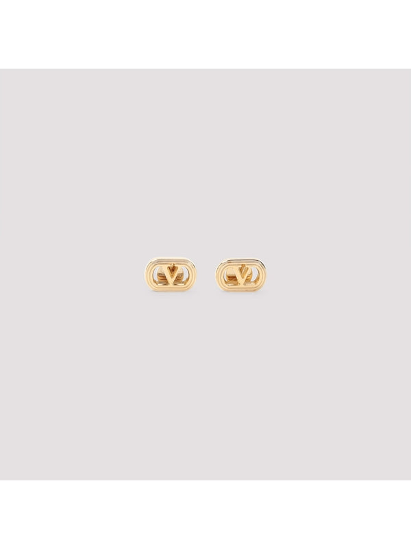 V Logo Stud Earrings