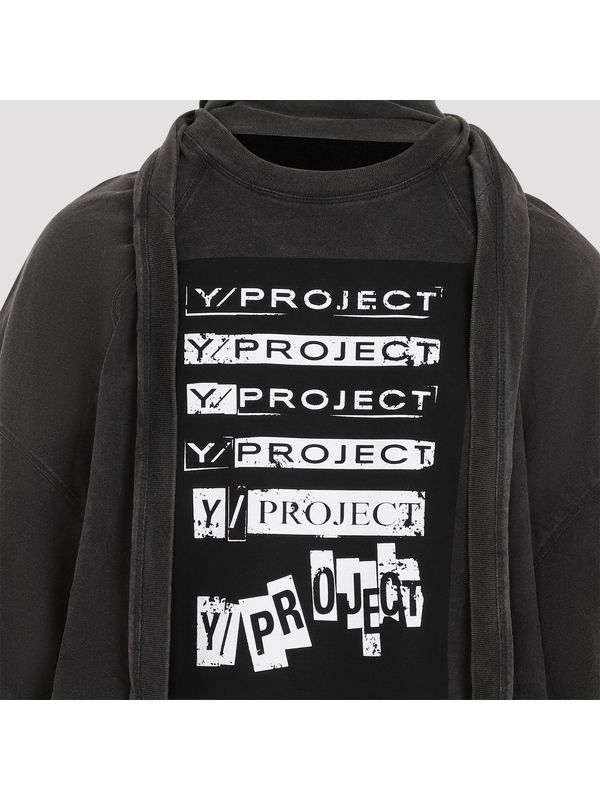 Y/PROJECT - Scarf Neck Cotton Short-sleeve T-shirt - Jente