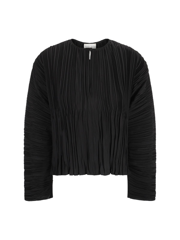 Black Pleated Blouse