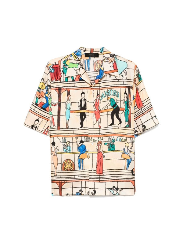 Pool Hall Printing Silk Short
  Sleeve Shirt