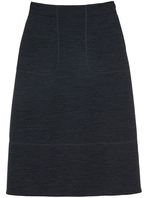 Wool Blend Midi Skirt