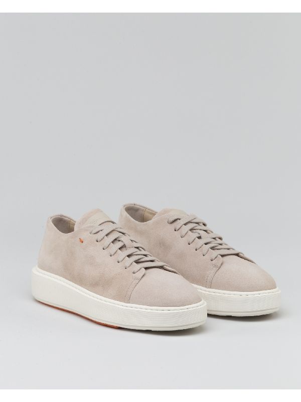 Stitch Detail Suede Lowtop Sneakers