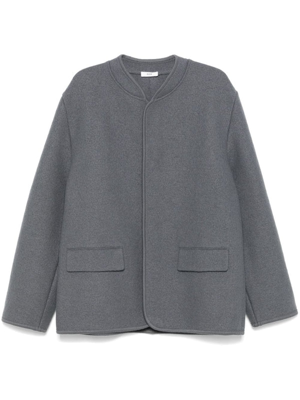 Collarless Wool Jacket