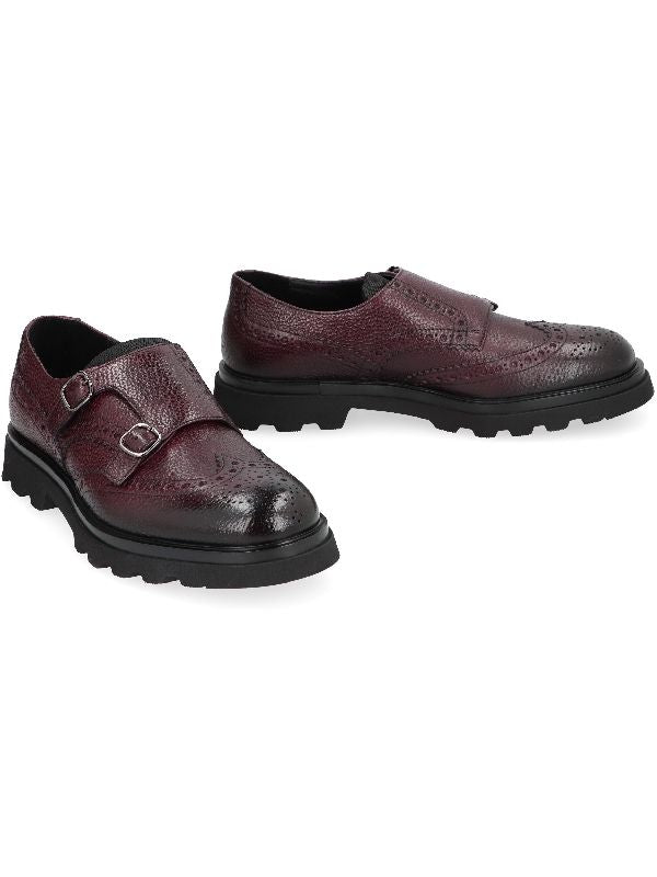 Grain Leather Monk Strap Shoes