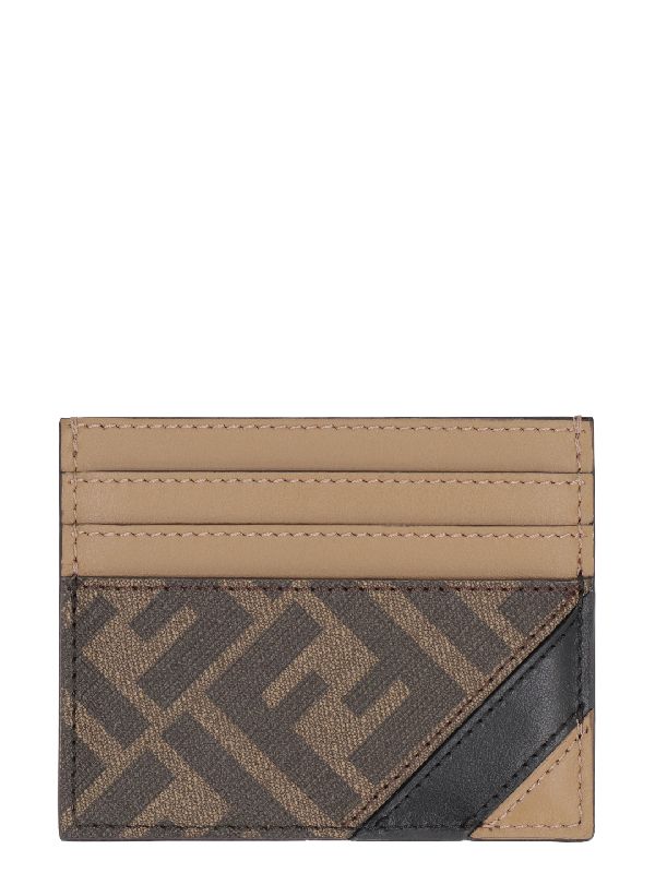 FF Fabric Insert Leather Cardholder