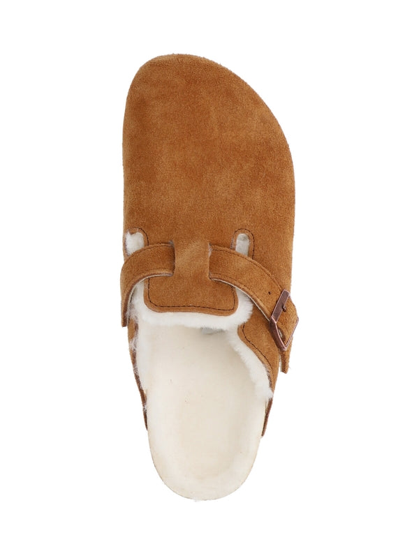 Boston Shearling Suede Mules