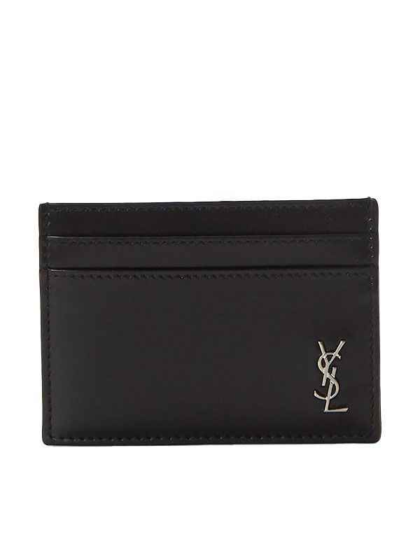 Cassandra Monogram Leather Card Wallet