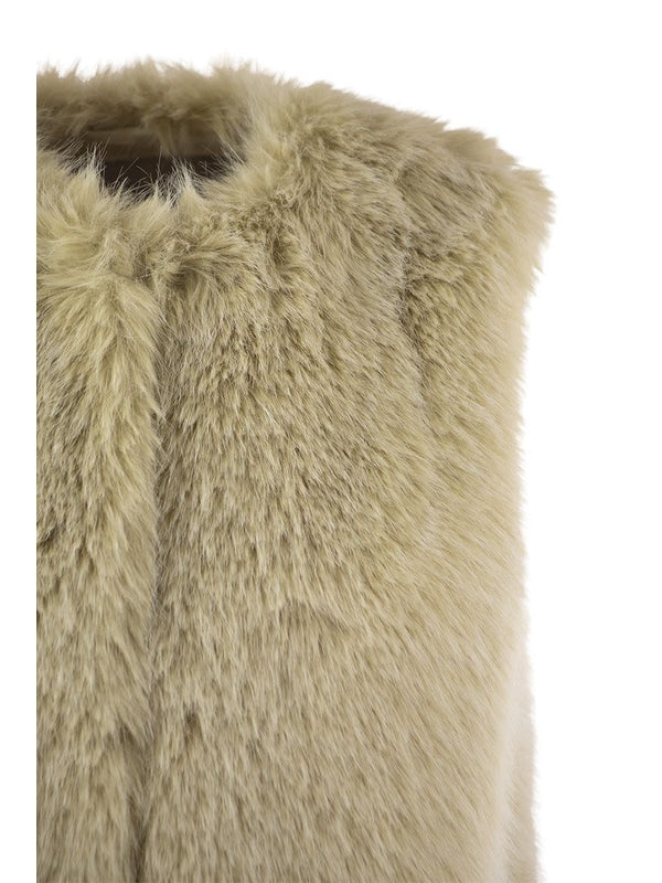 Collarless Fur
  Vest