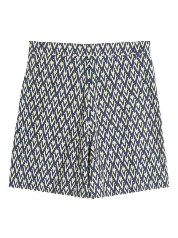 Allover V Logo Jacquard Cotton Shorts