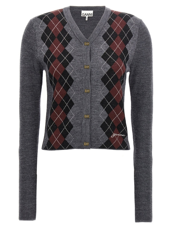 Argyle Check
  Wool Cardigan