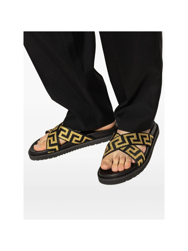 Versace Black Slides