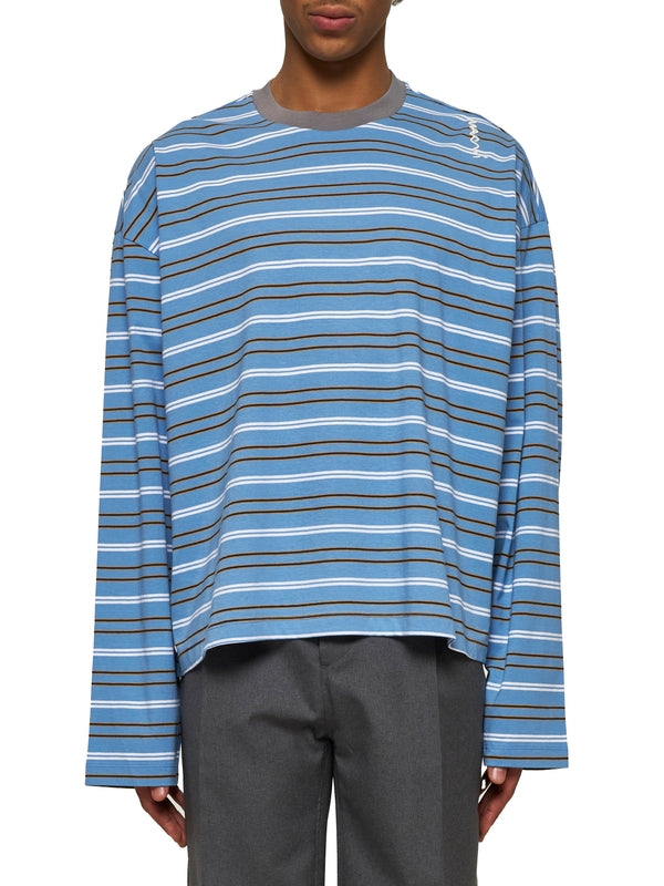 Stripe Cotton Long-Sleeve Top