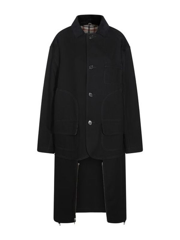 Back Stitch Wool Cotton Coat