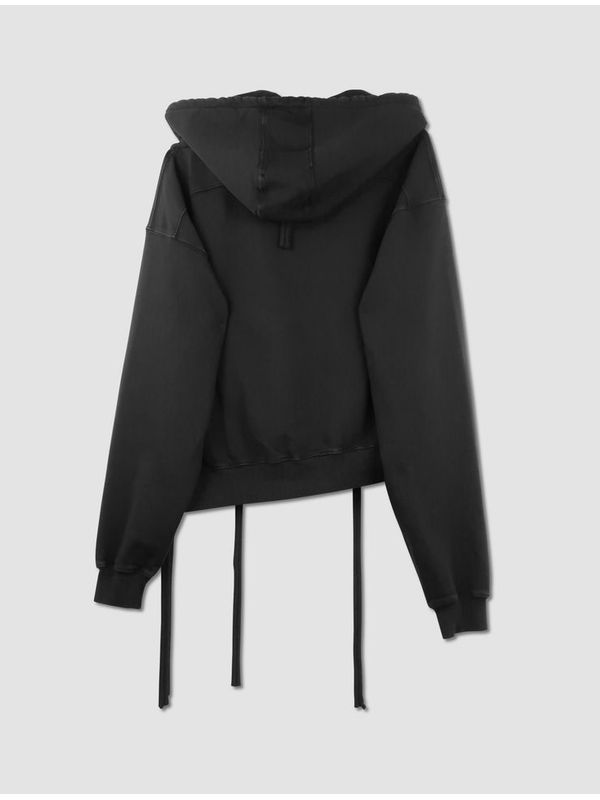 String Detail Asymmetric Hoodie