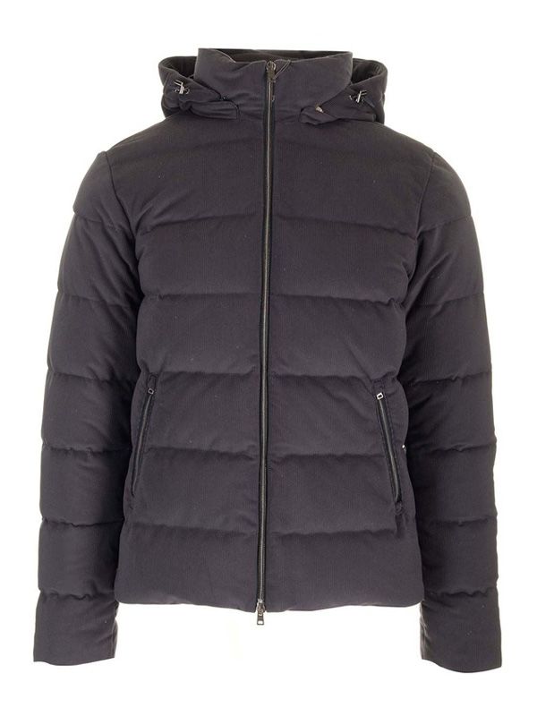 Corduroy Hood Down Padded Jacket