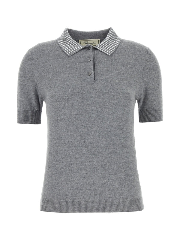 Stud Collar Polo Shirt