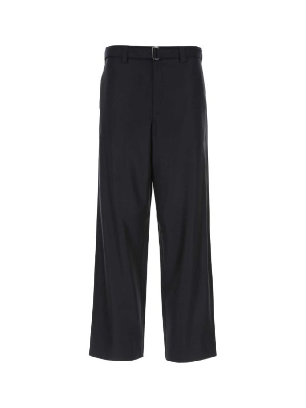 Belted Wool Wide Pants
