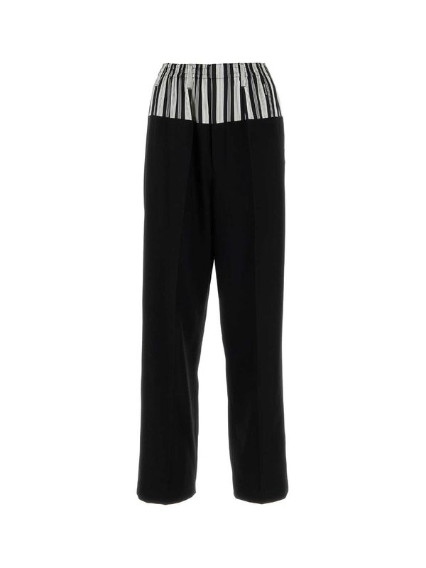 Stripe Panel Wool Blend Pants