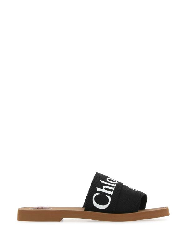 Woody Logo Linen Sandal