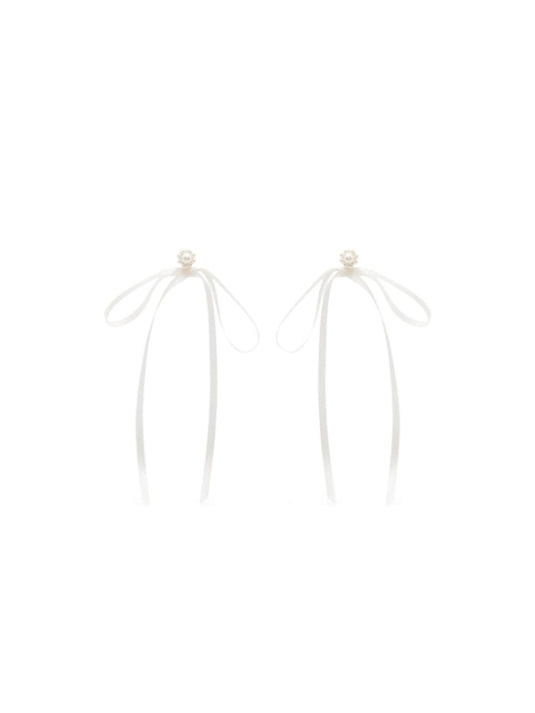 Pearl Detail Bow Embellished Earrings