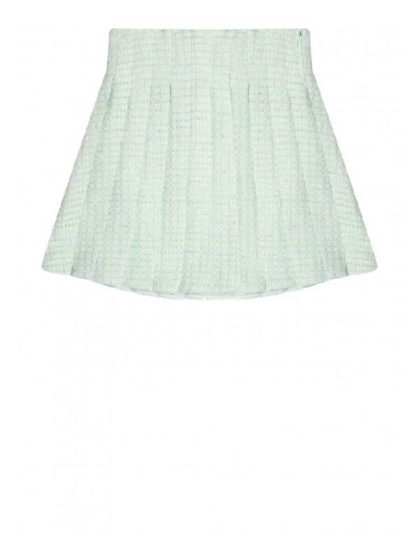 Boucle Pleated Mini Skirt