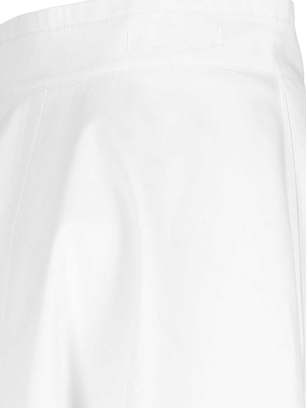 Pleated Cotton Midi Skirt