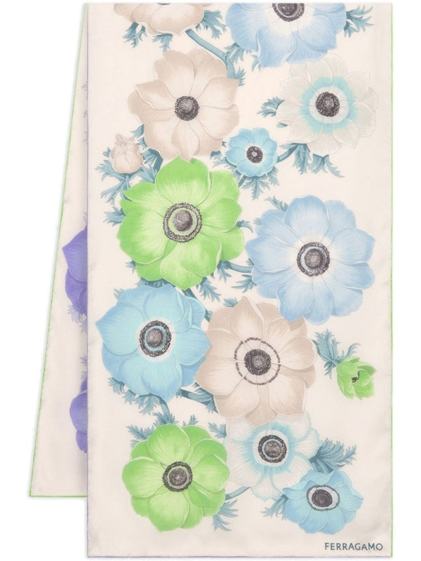 Flower Printing Silk Scarf