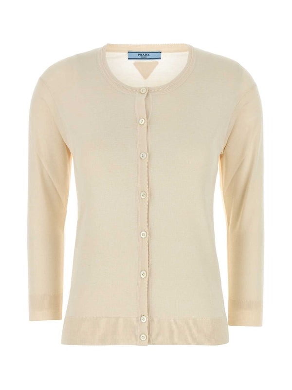 Triangle Patch Cotton Silk Cardigan