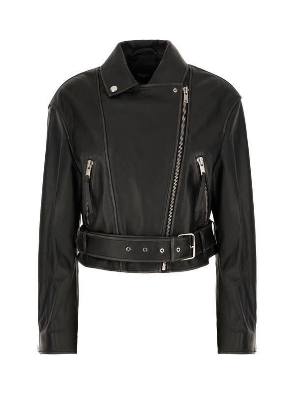 Saletta Leather Biker Jacket