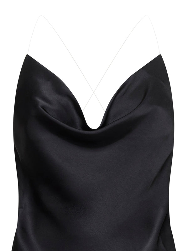 Evergreen Draped Neck Satin
  Tank Top