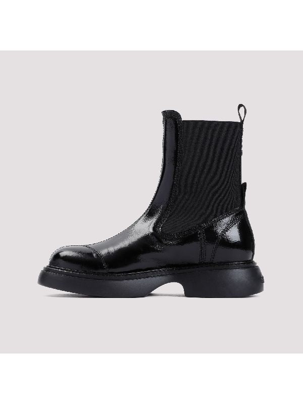 Black Leather Chelsea Boots