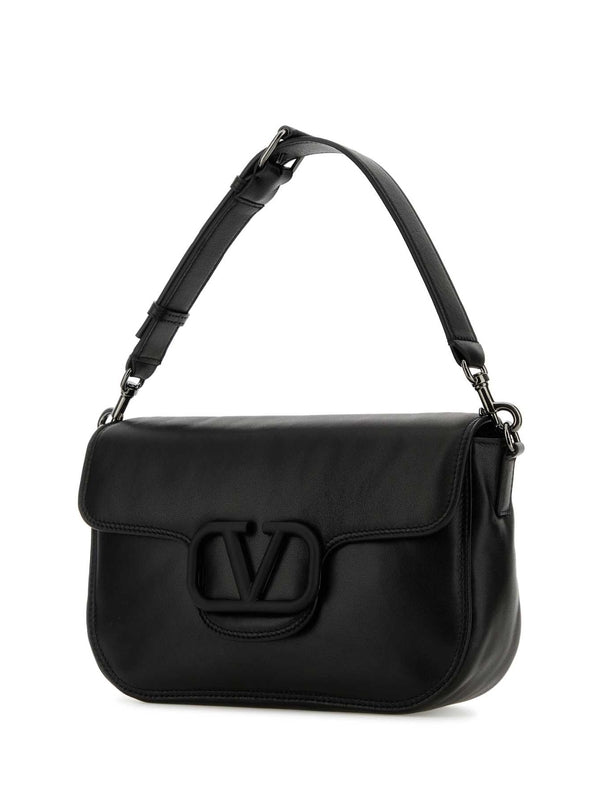 V Logo Leather Crossbody Bag