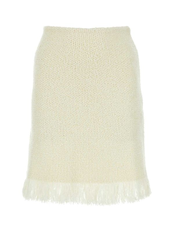 Wool Silk Tweed Fringe
  Skirt