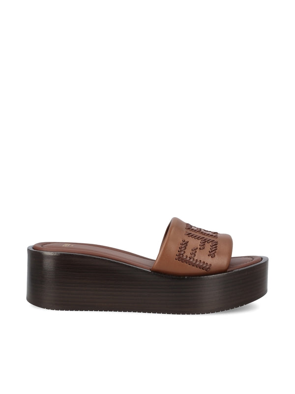 Sunshine Leather Wedge Sandals