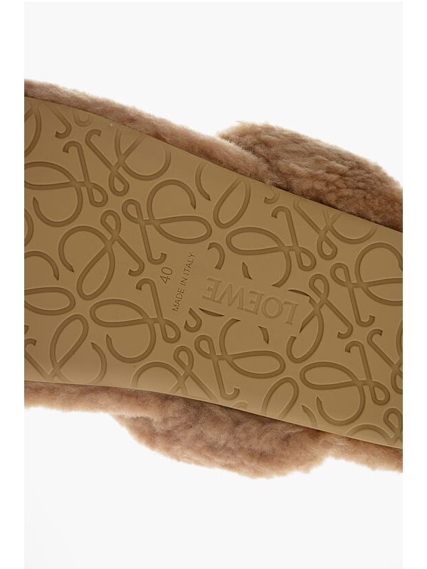 Shearling Detail Flip-Flops