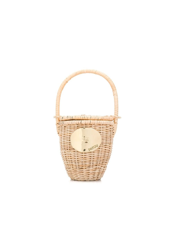Woven Wicker Mini Bucket Tote
  Bag
