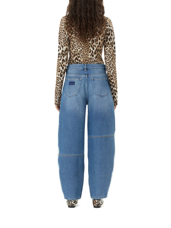 Back Logo Fringe Detail Denim
  Pants