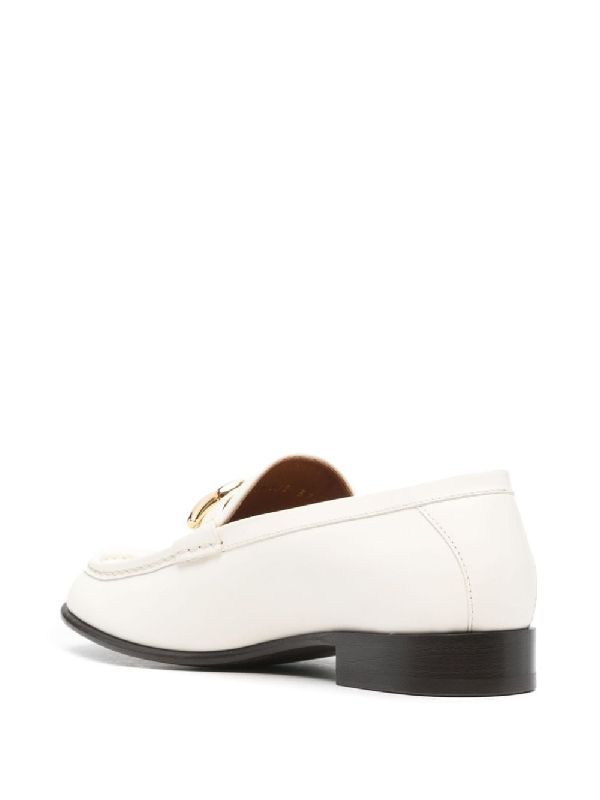 V Logo Leather Loafer