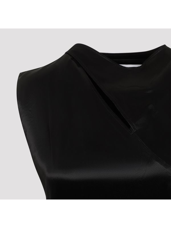 Black Satin Long Dress