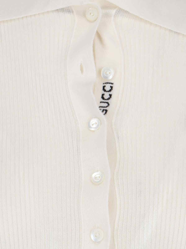 Web Detail Cashmere Silk Polo Shirt