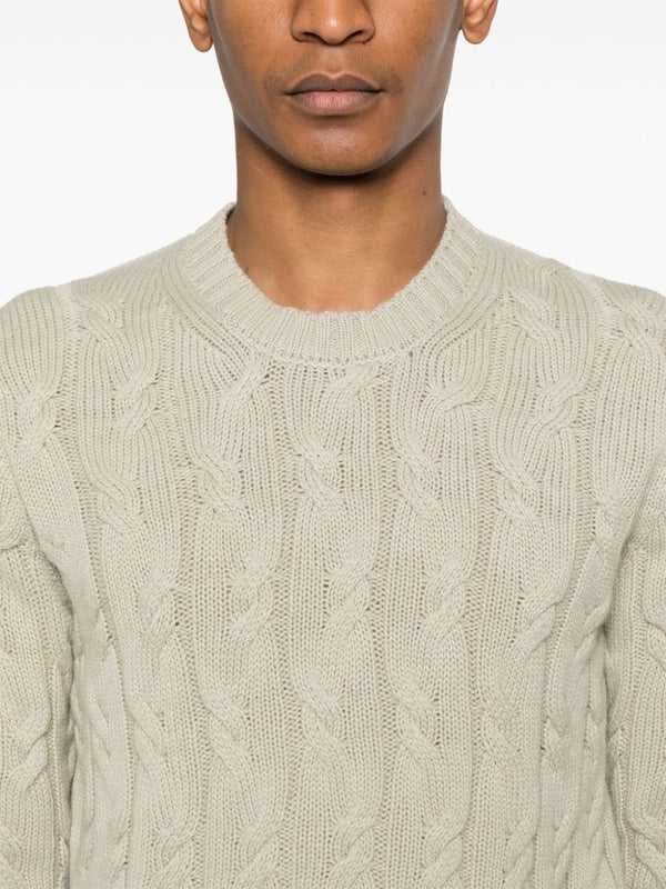 Beige Cable Cashmere Knit