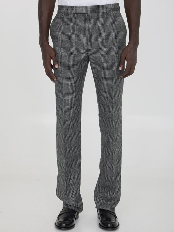 Check Wool Tailored Pants