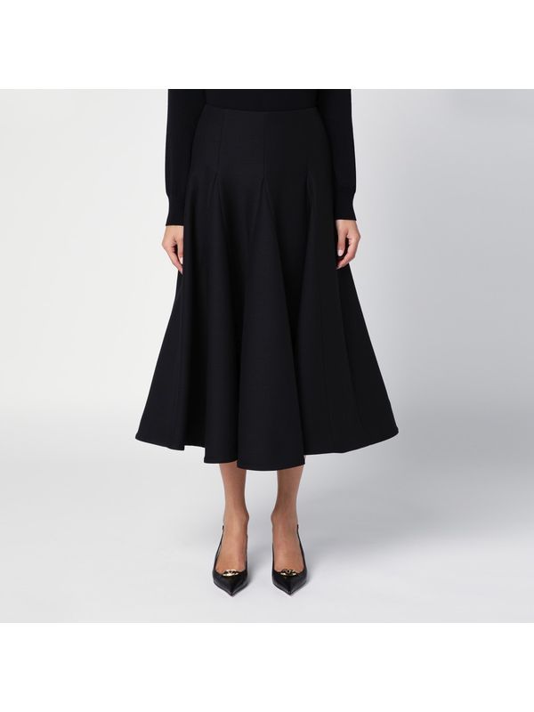 Wide Silk Midi Skirt