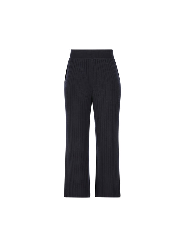 Slit Hem Rib Cashmere Pants