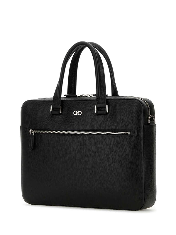 Gancini Leather Briefcase