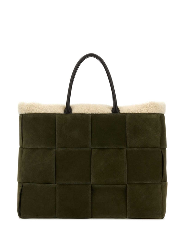 Arco Intreccio Suede Large Tote Bag