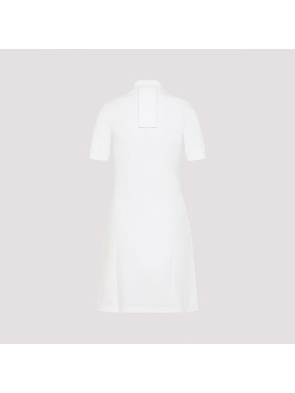Polo Collar Cotton Mini Dress